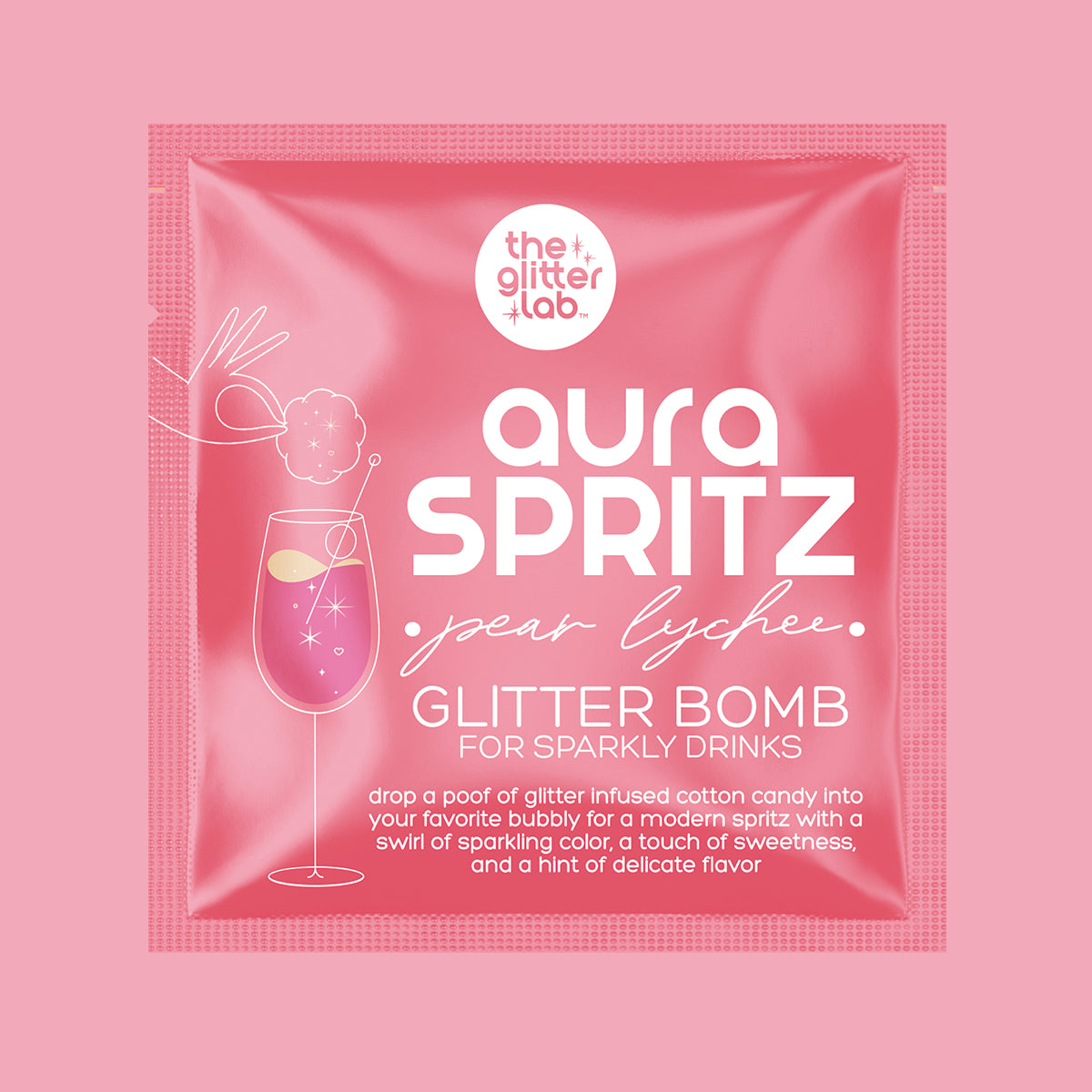Aura Spritz Glitter Bomb for Prosecco & Bubbly | Pear Lychee