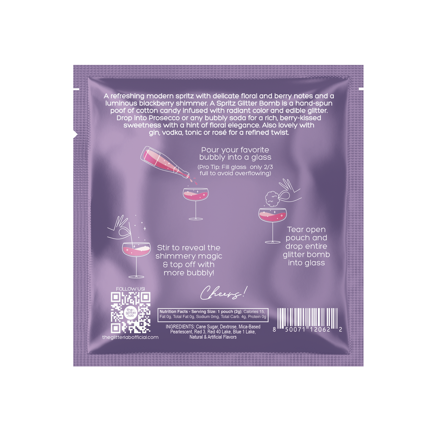 Bramble Spritz Glitter Bomb for Prosecco & Bubbly | Blackberry Rose