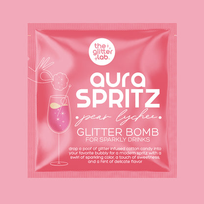 Aura Spritz Glitter Bomb for Prosecco & Bubbly | Pear Lychee