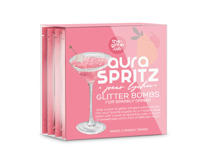 Aura Spritz Glitter Bomb for Prosecco & Bubbly | Pear Lychee