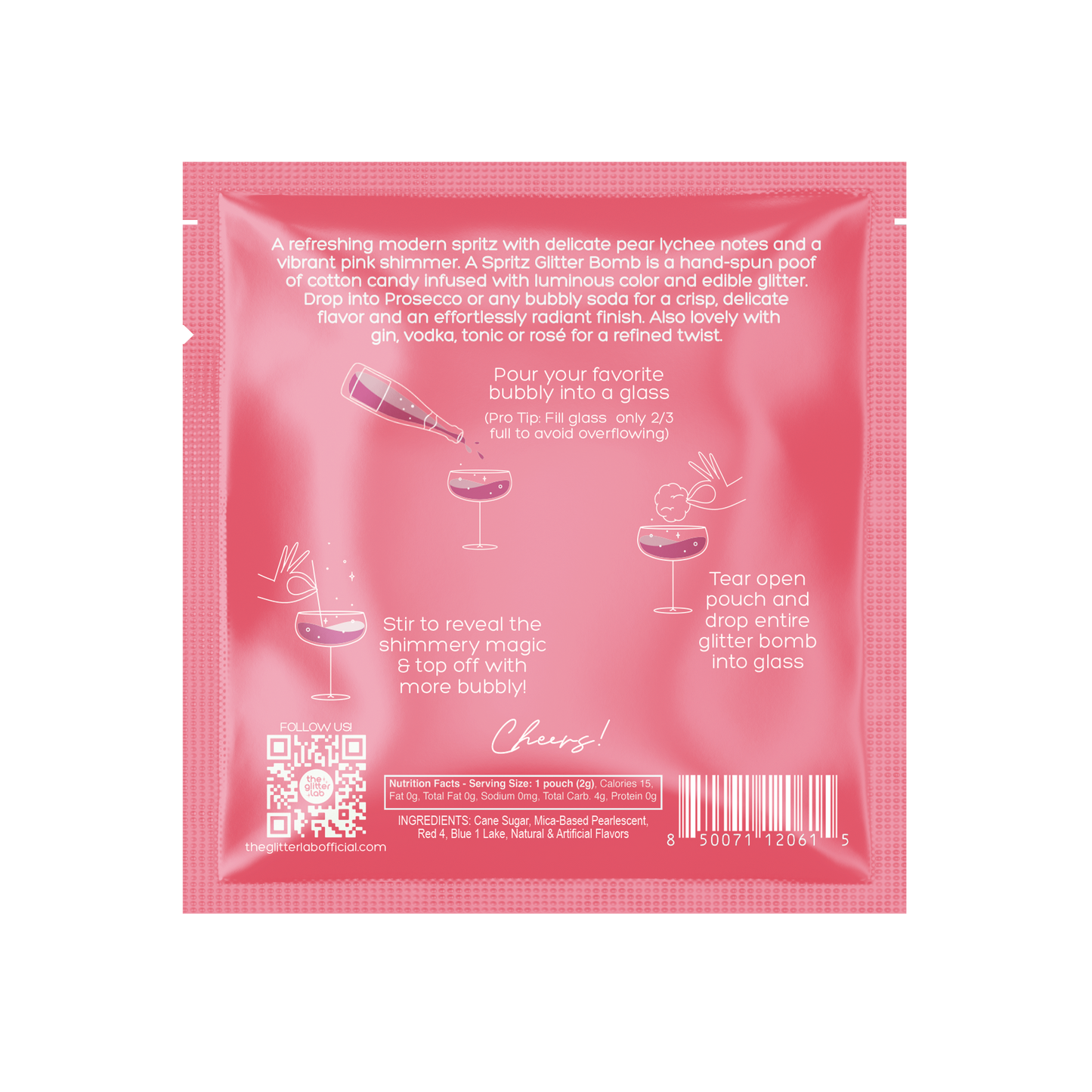 Aura Spritz Glitter Bomb for Prosecco & Bubbly | Pear Lychee