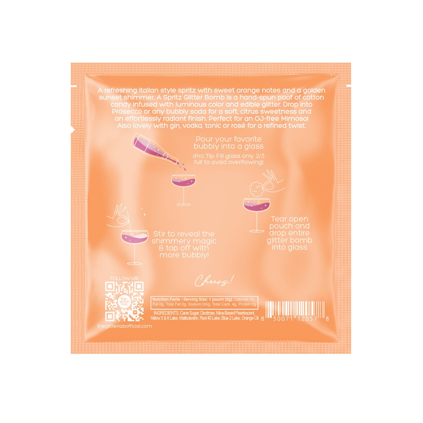 Venetian Spritz Glitter Bomb for Prosecco & Bubbly | Orange